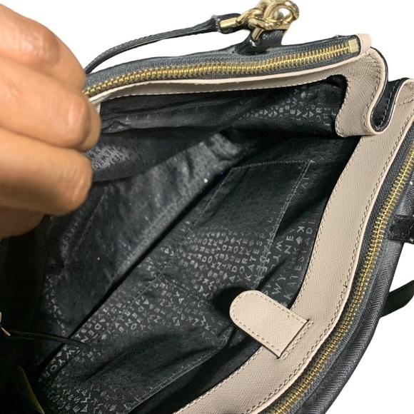 Kate Spade Hazel Court Mason Lacey Black and Gray Bow Handbag Tote Bag - Picture 10 of 12